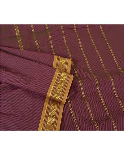 Sanskriti Vintage Purple Sarees Art Silk Woven Ilkal Rare Premium Sari Fabric, PS-61495-Purple-Woven Work-Art Silk-8