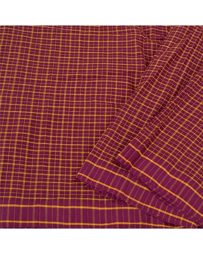 Sanskriti Vintage Purple Sarees 100% Pure Cotton Woven Premium Sari Craft Fabric, PS-61661-Purple-Woven Work-Pure Cotton-2