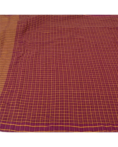 Sanskriti Vintage Purple Sarees 100% Pure Cotton Woven Premium Sari Craft Fabric, PS-61661-Purple-Woven Work-Pure Cotton-4