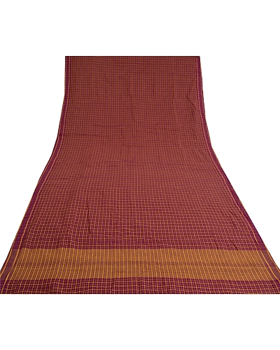 Sanskriti Vintage Purple Sarees 100% Pure Cotton Woven Premium Sari Craft Fabric, PS-61661-Purple-Woven Work-Pure Cotton-10