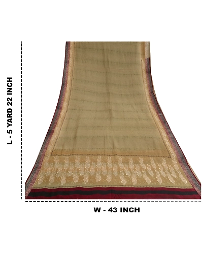Sanskriti Vintage Olive Green Sarees Pure Georgette Silk Embroidered Sari Fabric, PS-61739-Shade Of Olive Green-Thread Work-Pure Georgette Silk-1