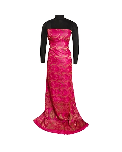 Sanskriti Vintage Pink Indian Sarees 100% Pure Silk Woven Sari Craft 5 Yd Fabric, PS-61756-Pink-Woven Work-Pure Silk-7