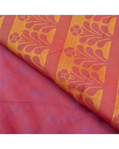 Sanskriti Vintage Purple Indian Sarees Cotton Silk Woven Sari Craft 5 Yd Fabric, PS-61794-Purple-Woven Work-Cotton Silk-3