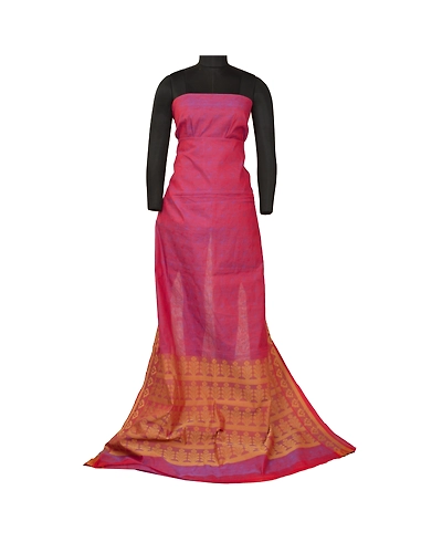 Sanskriti Vintage Purple Indian Sarees Cotton Silk Woven Sari Craft 5 Yd Fabric, PS-61794-Purple-Woven Work-Cotton Silk-7