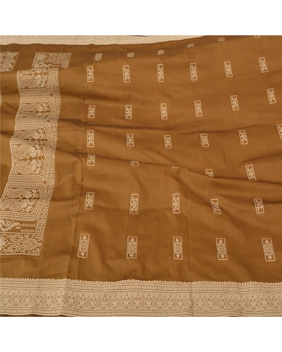 Sanskriti Vintage Heena Green Sarees Art Silk Woven Baluchari Indian Sari Fabric, PS-61818-Heena Green-Woven Work-Art Silk-4
