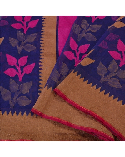 Sanskriti Vintage Blue Indian Sarees Art Silk Hand-Woven Premium Sari Fabric, PS-61896-Blue-Woven Work-Art Silk-2