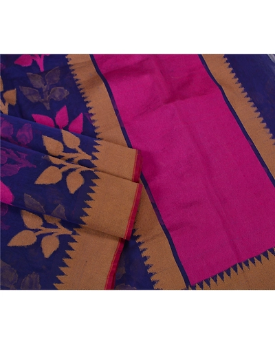 Sanskriti Vintage Blue Indian Sarees Art Silk Hand-Woven Premium Sari Fabric, PS-61896-Blue-Woven Work-Art Silk-8