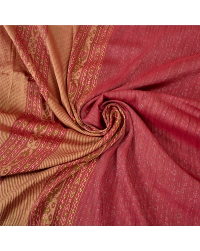Sanskriti Vintage Pink Sarees 100% Pure Silk Woven Premium Sari Craft Fabric, PS-61956-Pink-Woven Work-Pure Silk-8