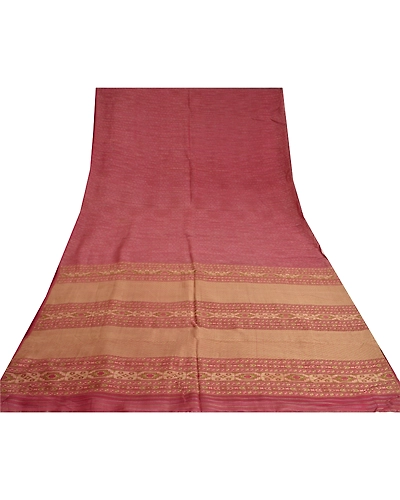Sanskriti Vintage Pink Sarees 100% Pure Silk Woven Premium Sari Craft Fabric, PS-61956-Pink-Woven Work-Pure Silk-10