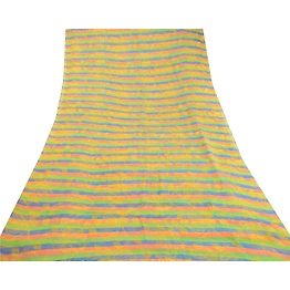 Sanskriti Vintage Multicolor Sarees Pure Chiffon Silk Printed Sari Craft Fabric, PRG-11227