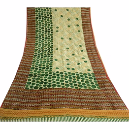 sanskriti vintage multi pure georgette silk sarees printed sari 5yd craft fabric, prg-10648