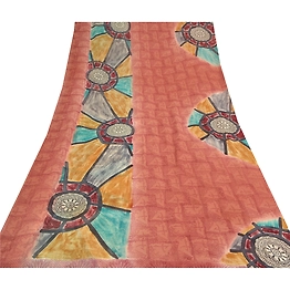 Sanskriti Vintage Indian Sari Pure Georgette Silk Fabric Craft Printed Sarees, PRG-7647