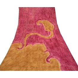 Sanskriti Vintage Sarees Purple Blend Georgette Printed Sari Soft Craft Fabric, PRG-11824