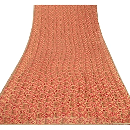 Sanskriti Vintage Cream Sarees Georgette Printed Sari Decor Soft Craft Fabric, PRG-5823