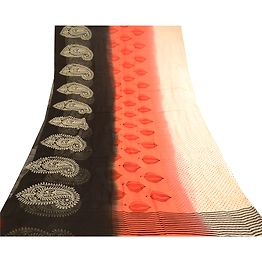 Sanskriti Vintage Multi Sarees Indian Blend Georgette Printed Sari Craft Fabric, PRG-11310