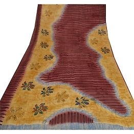 Sanskriti Vintage Sarees Pure Georgette Silk Printed Sari 5 Yd Craft Soft Fabric, PRG-5169