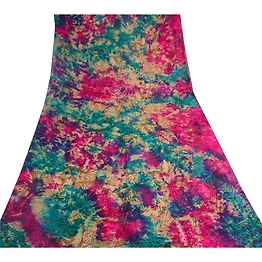 Sanskriti Vintage Tie-Dye Multi Sarees Pure Georgette Silk Printed Sari Fabric, PRG-10590