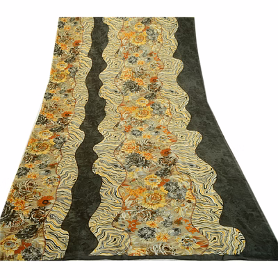 sanskriti vintage multi sarees indian georgette printed sari floral craft fabric, prg-1537