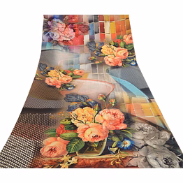 sanskriti vintage sarees gray digital printed georgette sari 5yd craft fabric, prg-11527