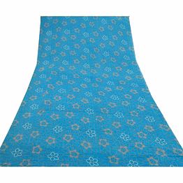 sanskriti vintage blue sarees pure georgette silk printed blouse pc sari fabric, prg-9366