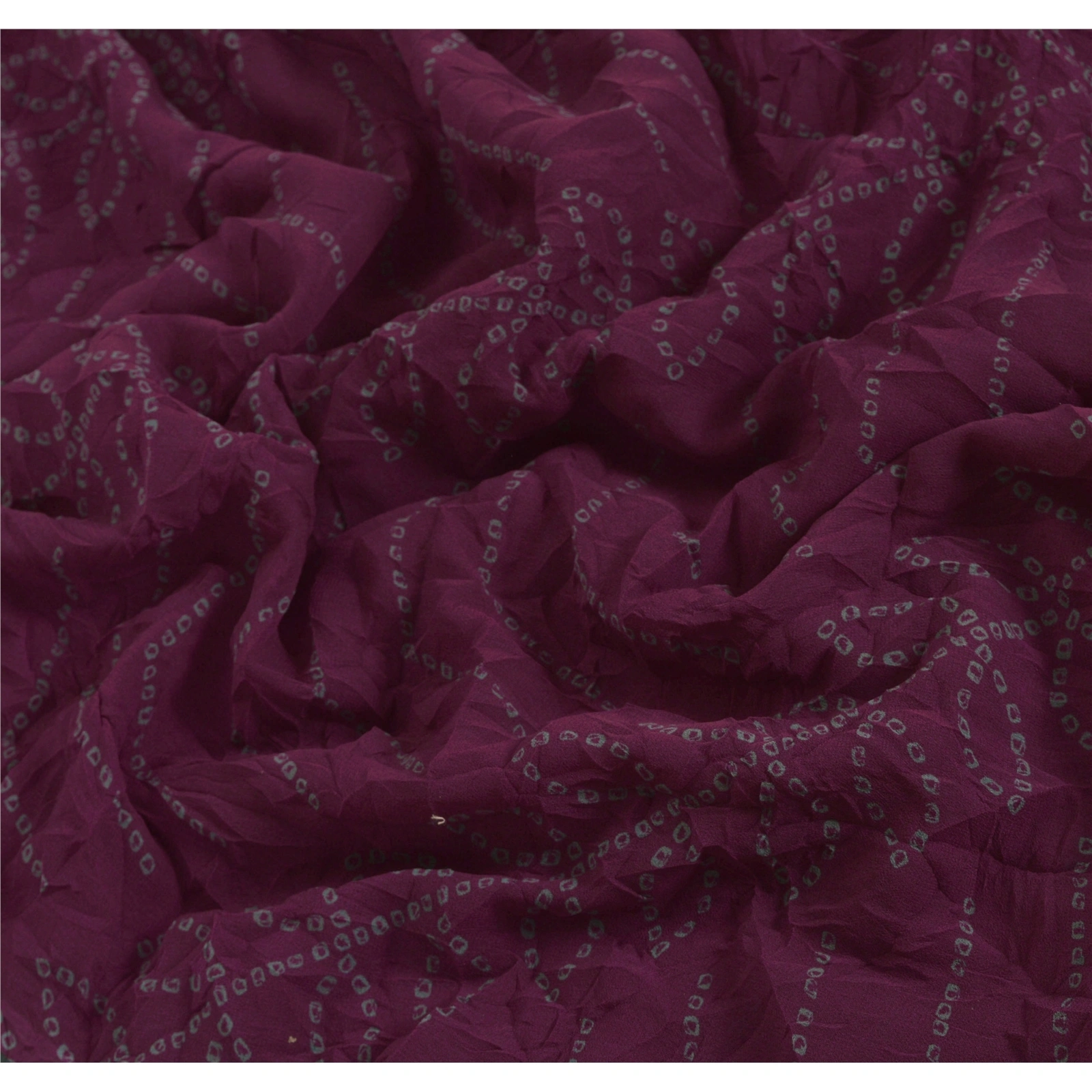 Sanskriti Vintage Georgette Sarees Purple Bandhani Printed Sari 5Yd Craft Fabric, PRG-1241-Purple-Printed Floral Design-Georgette-4