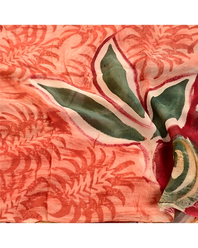 Sanskriti Vintage Red Indian Sarees Pure Georgette Silk Print Sari Craft Fabric, PRG-1267-Dark Red-Printed Floral Design-Pure Georgette Silk-6