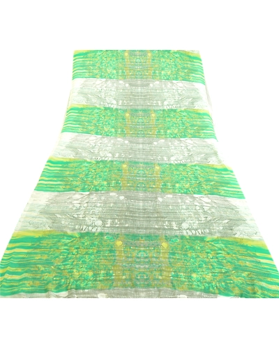 Sanskriti Vintage Green From India Sarees Printed Georgette Sari Craft Fabric, PRG-2417-Green-Printed Abstract Design-Poly Georgette-8