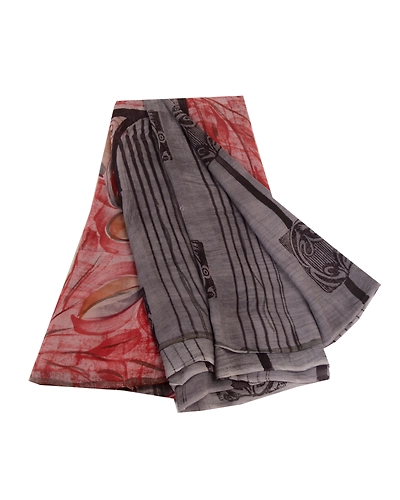 Sanskriti Vintage Sarees Dusty Pink Pure Georgette Silk Print Sari Craft Fabric, PRG-2832-Dusty Pink-Printed Floral Design-Pure Georgette Silk-2
