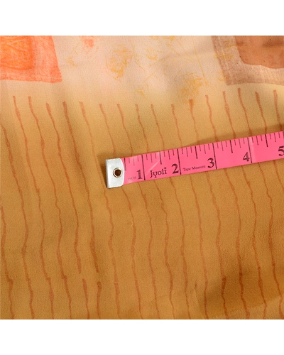 Sanskriti Vintage Cream Sarees Pure Georgette Silk Printed Sari Craft 5Yd Fabric, PRG-2961-Cream-Printed Floral Design-Pure Georgette Silk-3