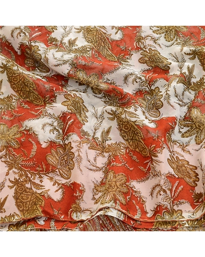 Sanskriti Vintage Ivory Sarees Pure Georgette Silk Printed Sari 5Yd Craft Fabric, PRG-3020-Ivory-Printed Floral Design-Pure Georgette Silk-7