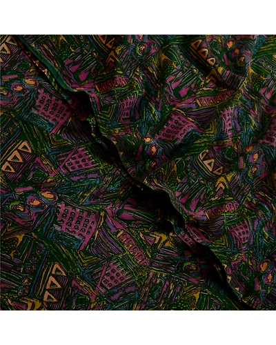 Sanskriti Vintage Green Indian Sarees Georgette Printed 5Yard Sari Craft Fabric, PRG-3751-Green-Printed Work-Poly Georgette-1