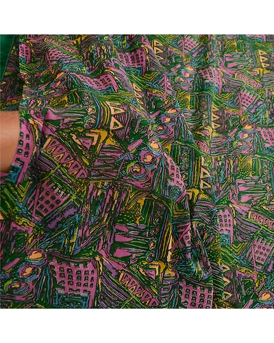 Sanskriti Vintage Green Indian Sarees Georgette Printed 5Yard Sari Craft Fabric, PRG-3751-Green-Printed Work-Poly Georgette-4