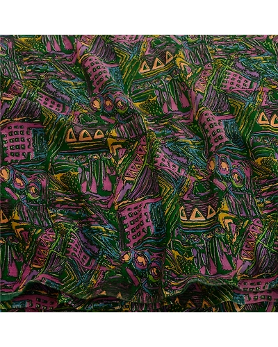 Sanskriti Vintage Green Indian Sarees Georgette Printed 5Yard Sari Craft Fabric, PRG-3751-Green-Printed Work-Poly Georgette-6