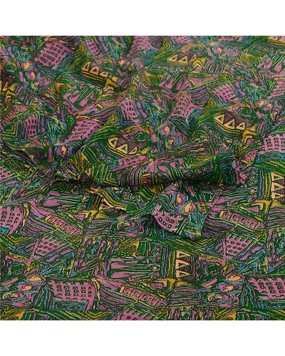 Sanskriti Vintage Green Indian Sarees Georgette Printed 5Yard Sari Craft Fabric, PRG-3751-Green-Printed Work-Poly Georgette-9