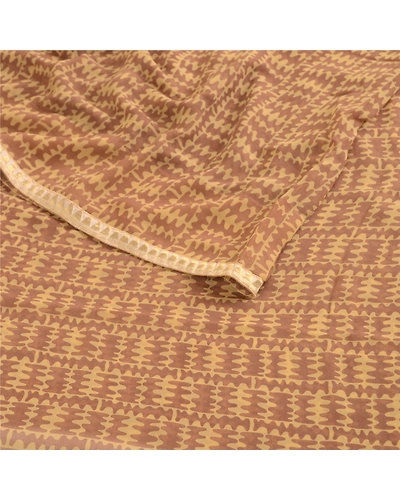Sanskriti Vintage Brown From India Sarees Georgette Printed Sari Craft Fabric, PRG-3963-Brown-Printed Abstract Design-Poly Georgette-7