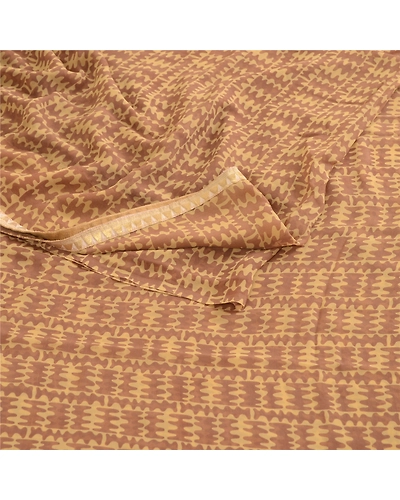 Sanskriti Vintage Brown From India Sarees Georgette Printed Sari Craft Fabric, PRG-3963-Brown-Printed Abstract Design-Poly Georgette-9
