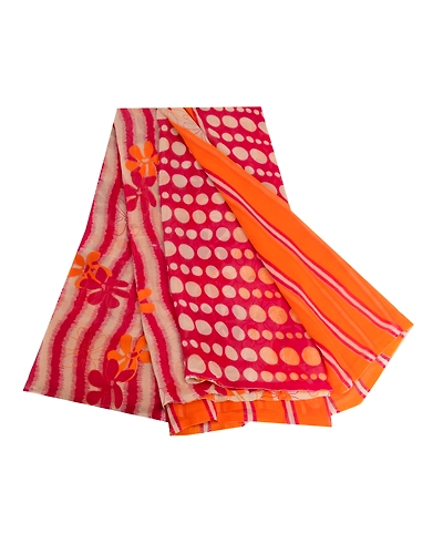 Sanskriti Vintage Pink From India Sarees Georgette Printed Sari 5Yd Craft Fabric, PRG-4528-Pink-Printed Floral Design-Poly Georgette-2