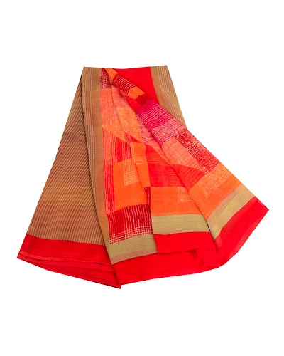 Sanskriti Vintage Indian Sari Georgette Printed Sarees Craft Floral 5 Yd Fabric, PRG-4824-Multi-Printed Floral Design-Poly Georgette-2