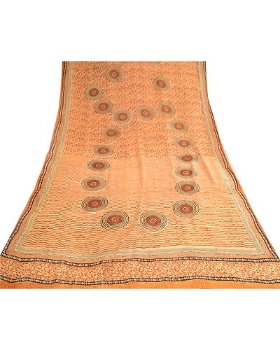 Sanskriti Vintage Brown Sarees Pure Georgette Silk Printed Sari 5Yd Craft Fabric, PRG-10446-Brown-Printed Floral Design-Pure Georgette Silk-8