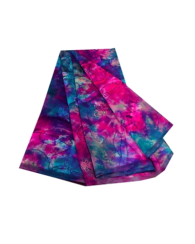 Sanskriti Vintage Blue Tie-Dye Sarees Pure Georgette Silk Sari 5Yd Craft Fabric, PRG-10486-Blue-Printed Floral Design-Pure Georgette Silk-2