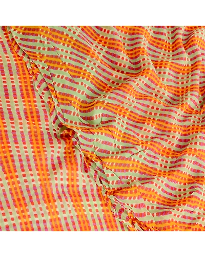 Sanskriti Vintage Multi Indian Blend Georgette Sarees Printed Sari Craft Fabric, PRG-10611-Multi-Printed Floral Design-Blend Georgette-1