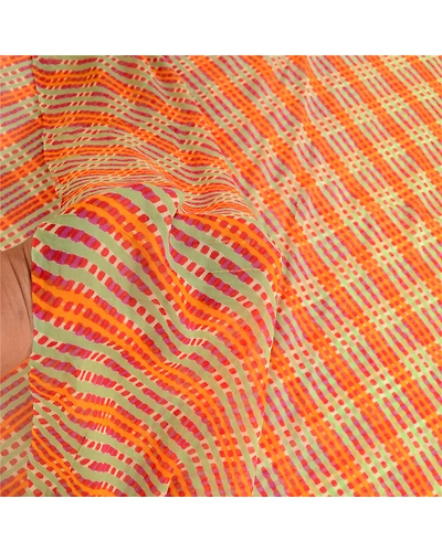 Sanskriti Vintage Multi Indian Blend Georgette Sarees Printed Sari Craft Fabric, PRG-10611-Multi-Printed Floral Design-Blend Georgette-4
