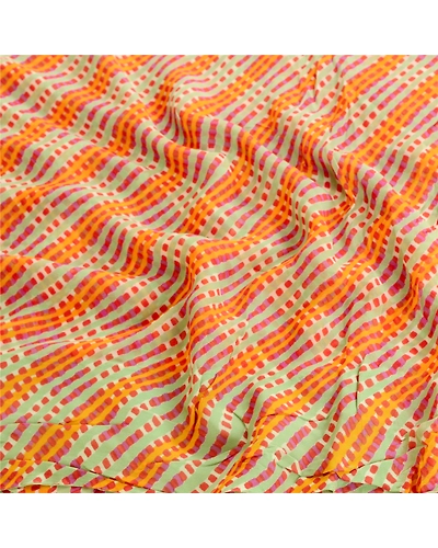 Sanskriti Vintage Multi Indian Blend Georgette Sarees Printed Sari Craft Fabric, PRG-10611-Multi-Printed Floral Design-Blend Georgette-6