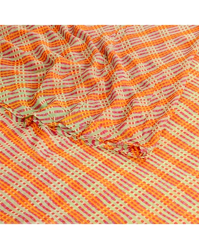 Sanskriti Vintage Multi Indian Blend Georgette Sarees Printed Sari Craft Fabric, PRG-10611-Multi-Printed Floral Design-Blend Georgette-9