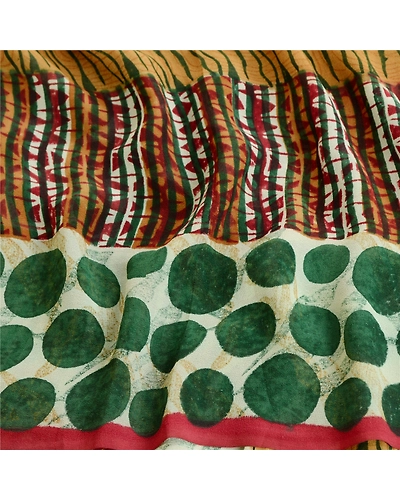 Sanskriti Vintage Multi Pure Georgette Silk Sarees Printed Sari 5Yd Craft Fabric, PRG-10648-Multi-Printed Floral Design-Pure Georgette Silk-6