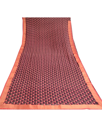 Sanskriti Vintage Blue Zari Border Georgette Sarees Printed Sari Craft Fabric, PRG-10733-Blue-Printed Floral Design-Poly Georgette-8