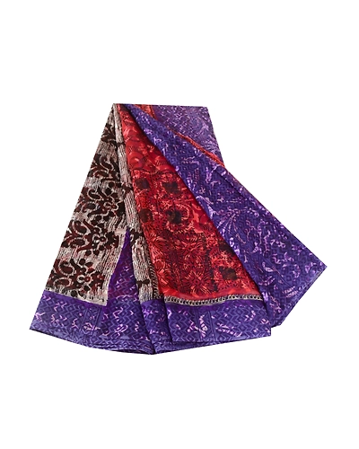 Sanskriti Vintage Red Sarees Printed Pure Georgette Silk Sari Soft Sewing Fabric, PRG-10760-Purple-Printed Floral Design-Pure Georgette Silk-2