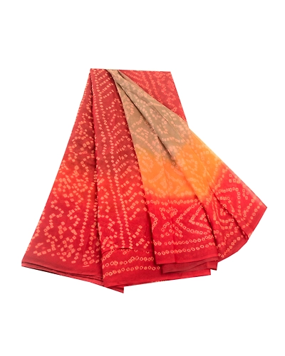 Sanskriti Vintage Green Bandhani Sarees Pure Georgette Silk Sari Printed Fabric, PRG-10878-Green-Printed Floral Design-Pure Georgette Silk-2