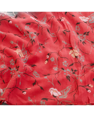 Sanskriti Vintage Red Sarees Pure Georgette Silk Printed Sari Soft Craft Fabric, PRG-10942-Red-Printed Floral Design-Pure Georgette Silk-6