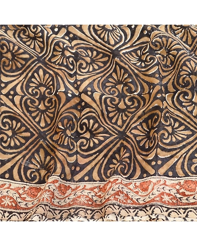 Sanskriti Vintage Orange Sarees Pure Georgette Silk Printed Sari Craft Fabric, PRG-10965-Orange-Printed Floral Design-Pure Georgette Silk-6